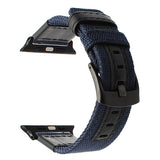 Canvas Nylon + Genuine Leather Watchband for iWatch Apple Watch 38mm 42mm Series 3 2 1