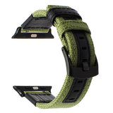 Canvas Nylon + Genuine Leather Watchband for iWatch Apple Watch 38mm 42mm Series 3 2 1