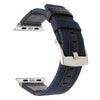 Canvas Nylon + Genuine Leather Watchband for iWatch Apple Watch 38mm 42mm Series 3 2 1
