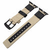 Canvas Nylon + Genuine Leather Watchband for iWatch Apple Watch 38mm 42mm Series 3 2 1