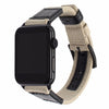 Canvas Nylon + Genuine Leather Watchband for iWatch Apple Watch 38mm 42mm Series 3 2 1