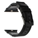 Canvas Nylon + Genuine Leather Watchband for iWatch Apple Watch 38mm 42mm Series 3 2 1
