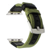 Canvas Nylon + Genuine Leather Watchband for iWatch Apple Watch 38mm 42mm Series 3 2 1