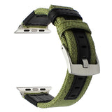 Canvas Nylon + Genuine Leather Watchband for iWatch Apple Watch 38mm 42mm Series 3 2 1
